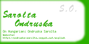 sarolta ondruska business card